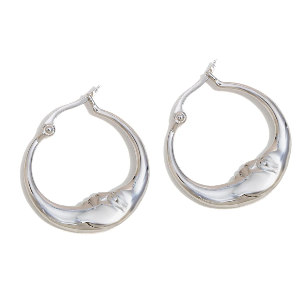 Pendientes "Midnight Muse" – Aros Luna Abstracta