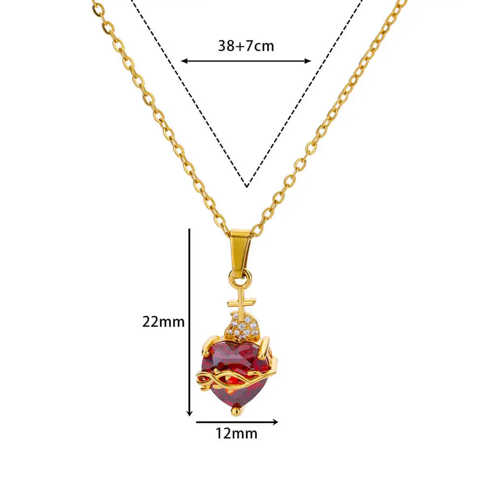 Collar "Heart Rebel" – Amuleto Punk en Oro 18K & Acero