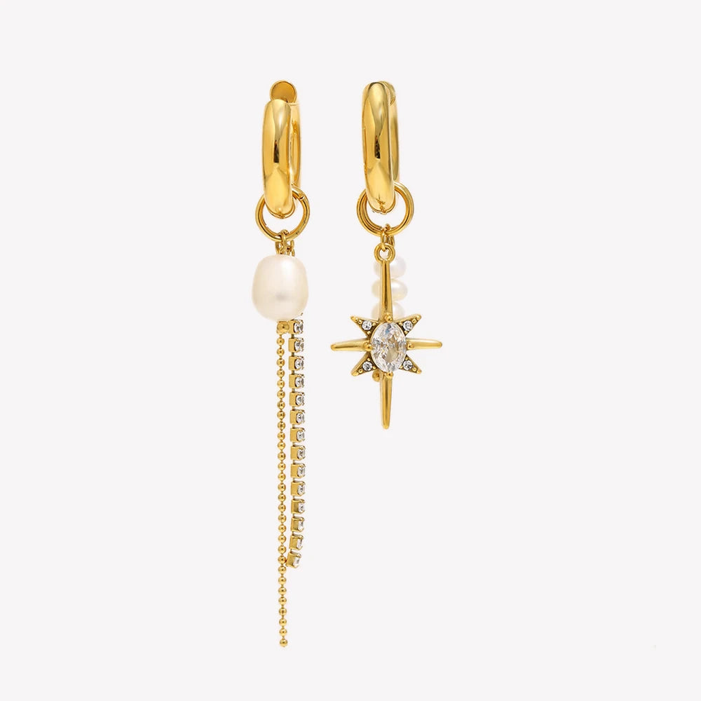 Pendientes "Stella Maris" – Perla Natural & Estrella del Norte