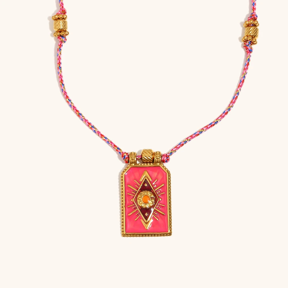 Collares "Sol de Musas" – Amuletos de Esmalte Vintage & Oro 18K