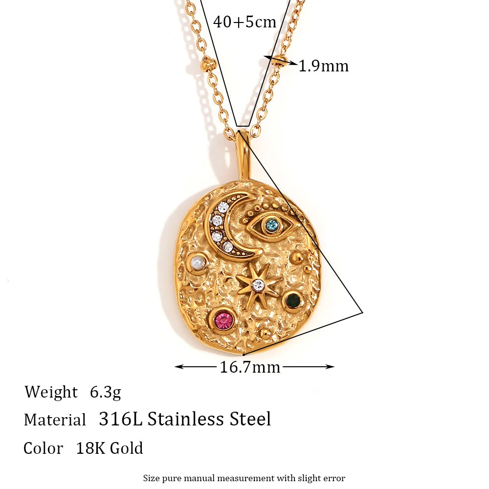 linea Amuletos "Celestial" – Medallón & Anillo Sello Martillado