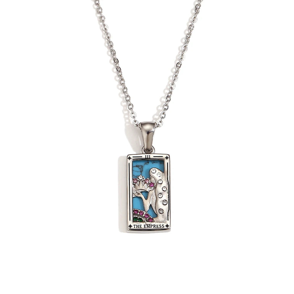 Collar Carta del Tarot "The Star" – Acero Inoxidable Bañado en Oro 18k