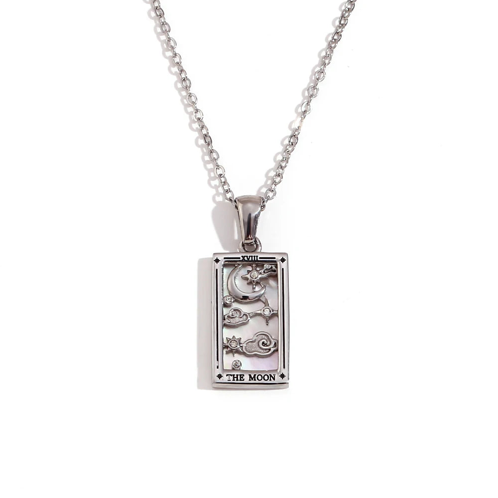 Collar Carta del Tarot "The Star" – Acero Inoxidable Bañado en Oro 18k