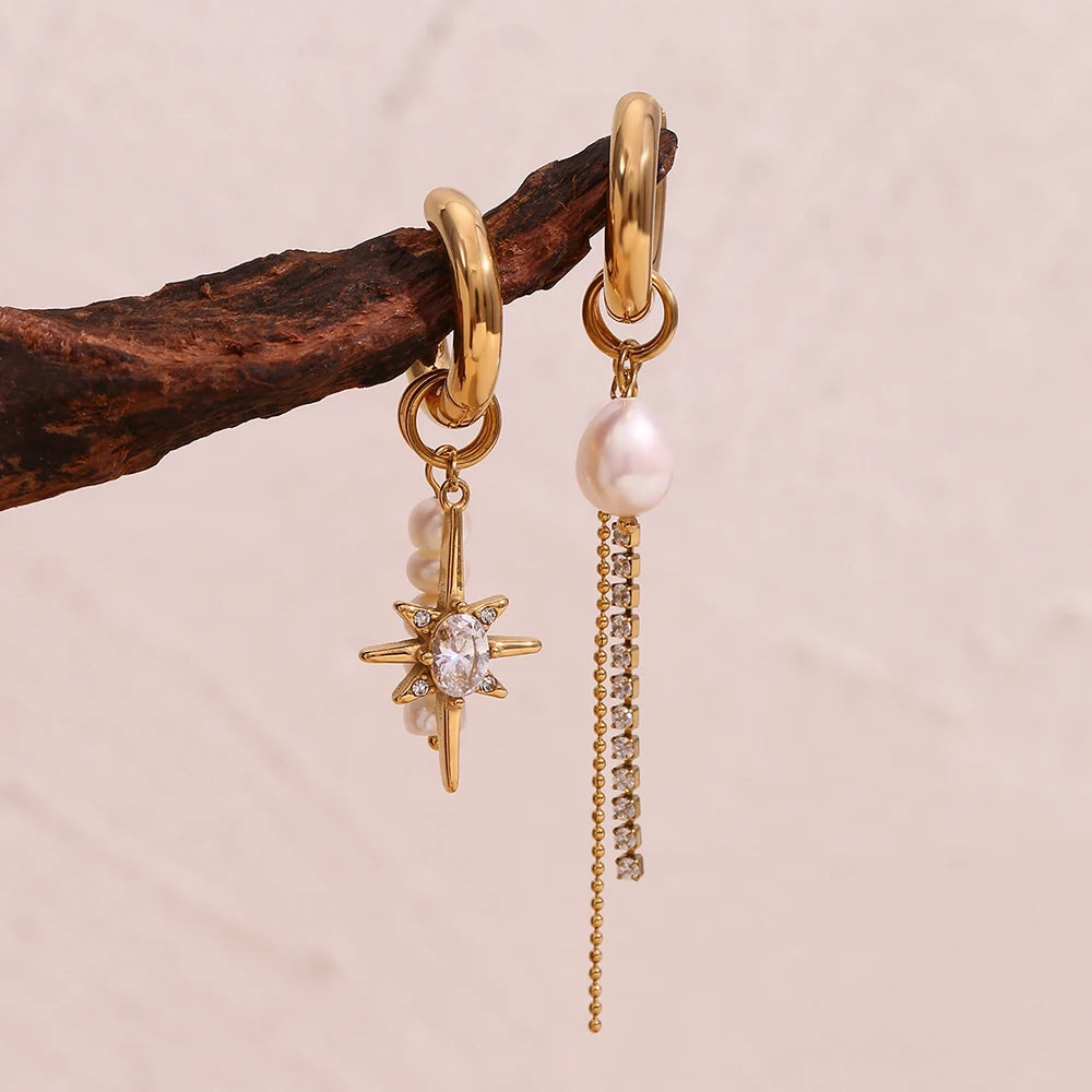 Pendientes "Stella Maris" – Perla Natural & Estrella del Norte