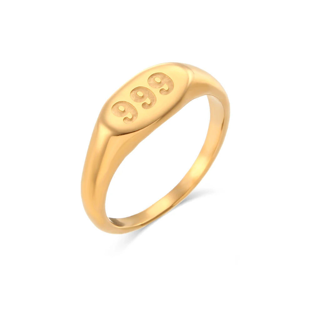 Anillo "Angel Numbers" – Sincronía & Oro 18K