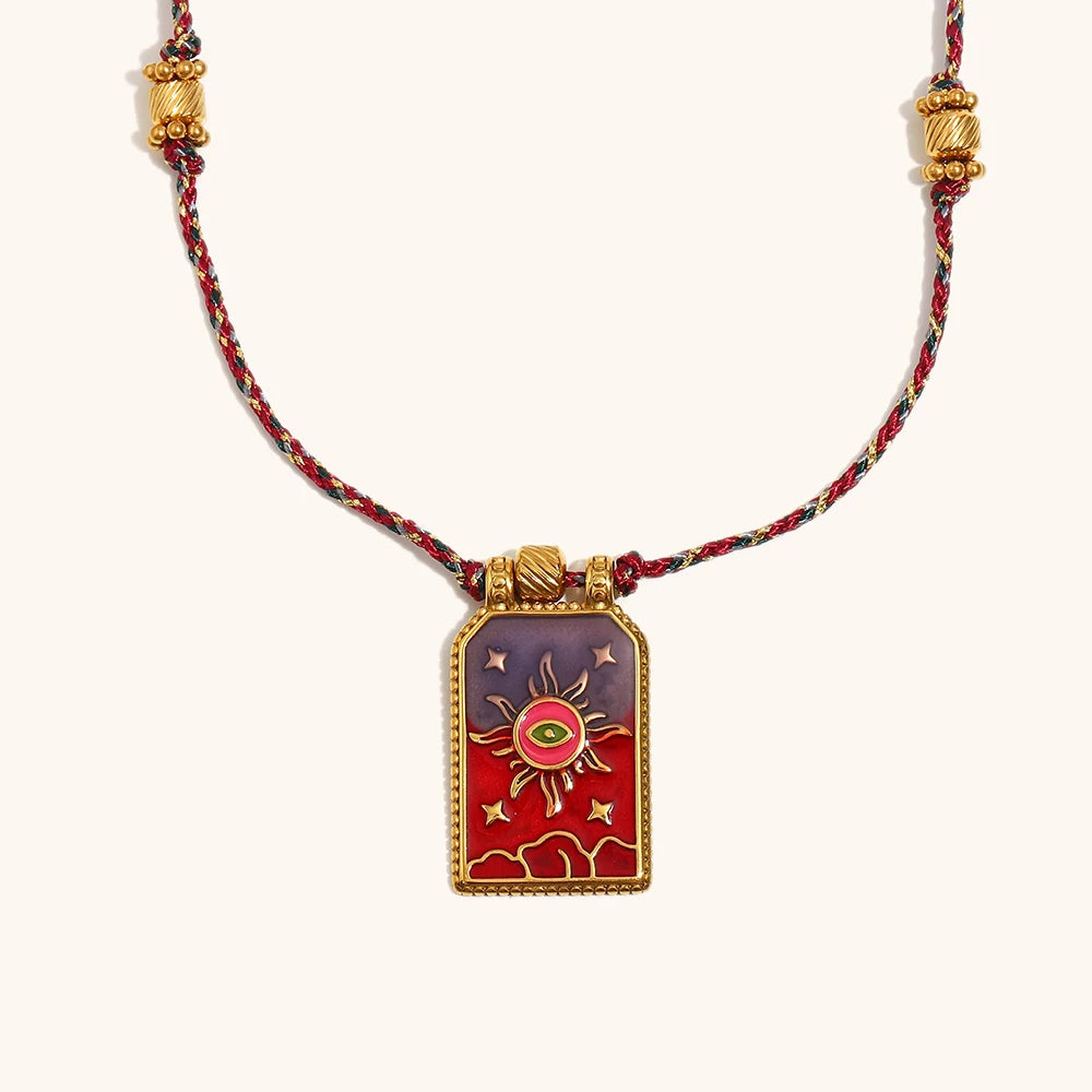 Collares "Sol de Musas" – Amuletos de Esmalte Vintage & Oro 18K