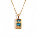 Collar Carta del Tarot "The Star" – Acero Inoxidable Bañado en Oro 18k