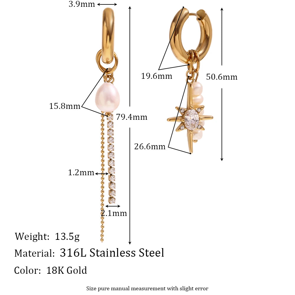 Pendientes "Stella Maris" – Perla Natural & Estrella del Norte