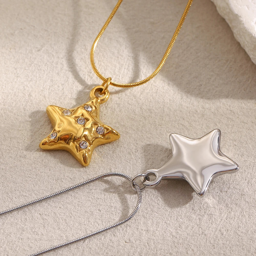 Collar "Starry Night" – Colgante Abombado & Cristales