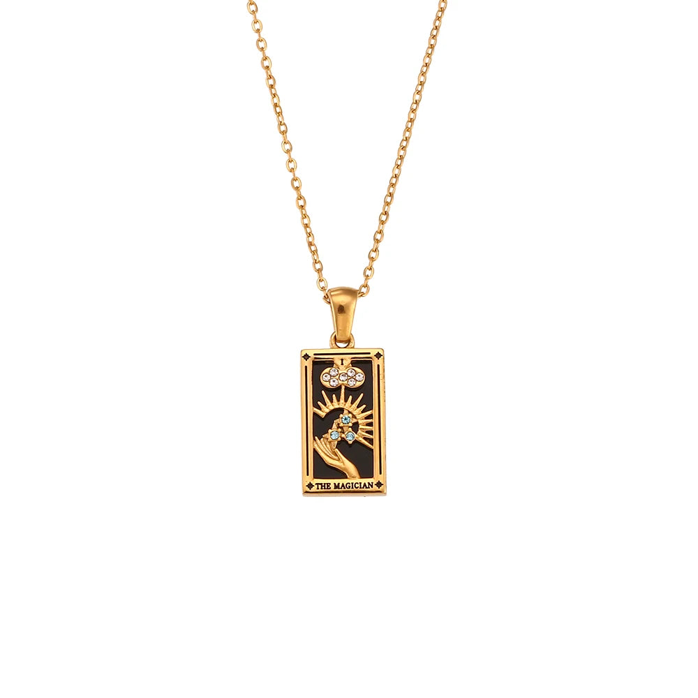 Collares "Tarot Arcana" – Cartas Místicas en Esmalte & Oro