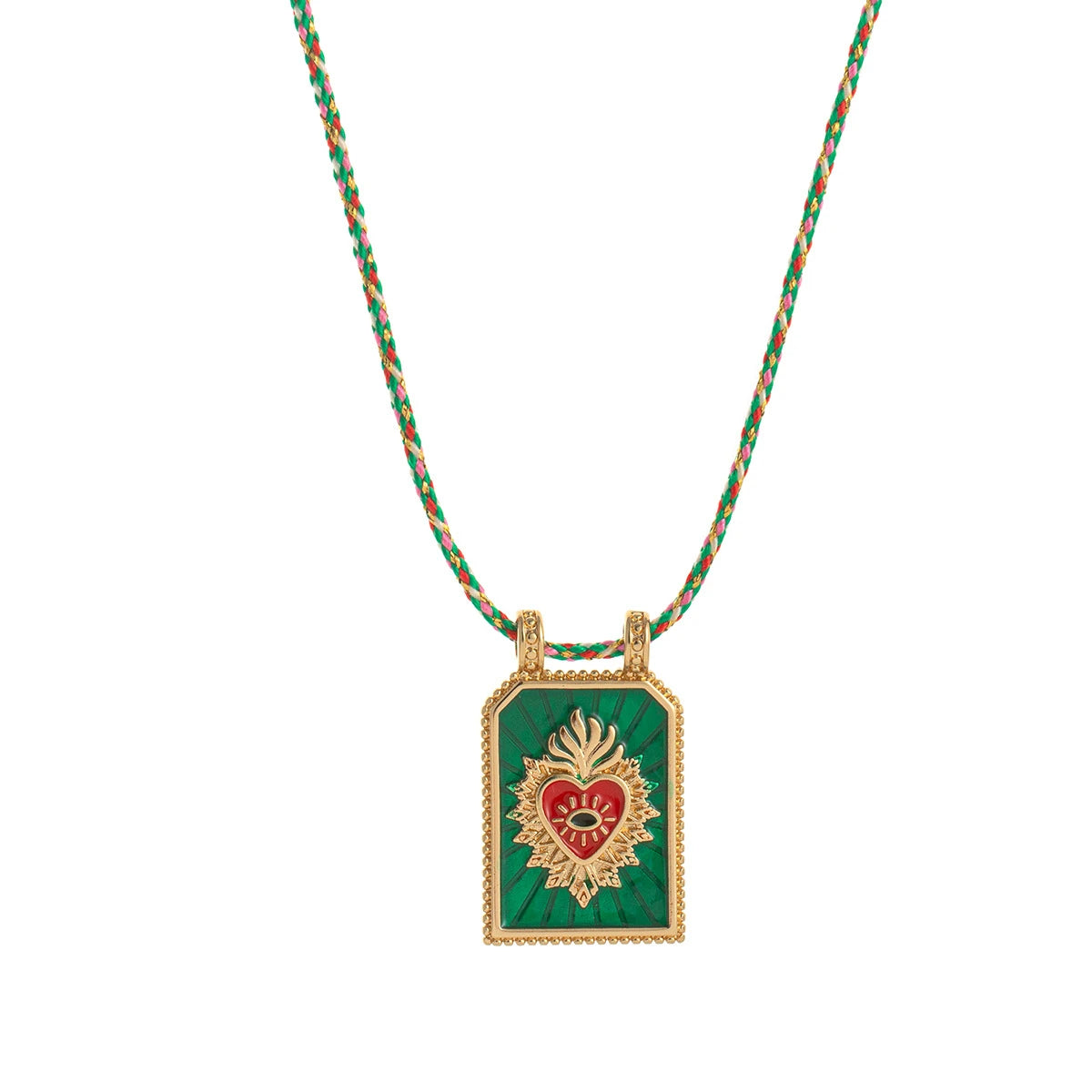 Collar "Sacred Tarot" – Medallón Esmaltado & Borde Labrado