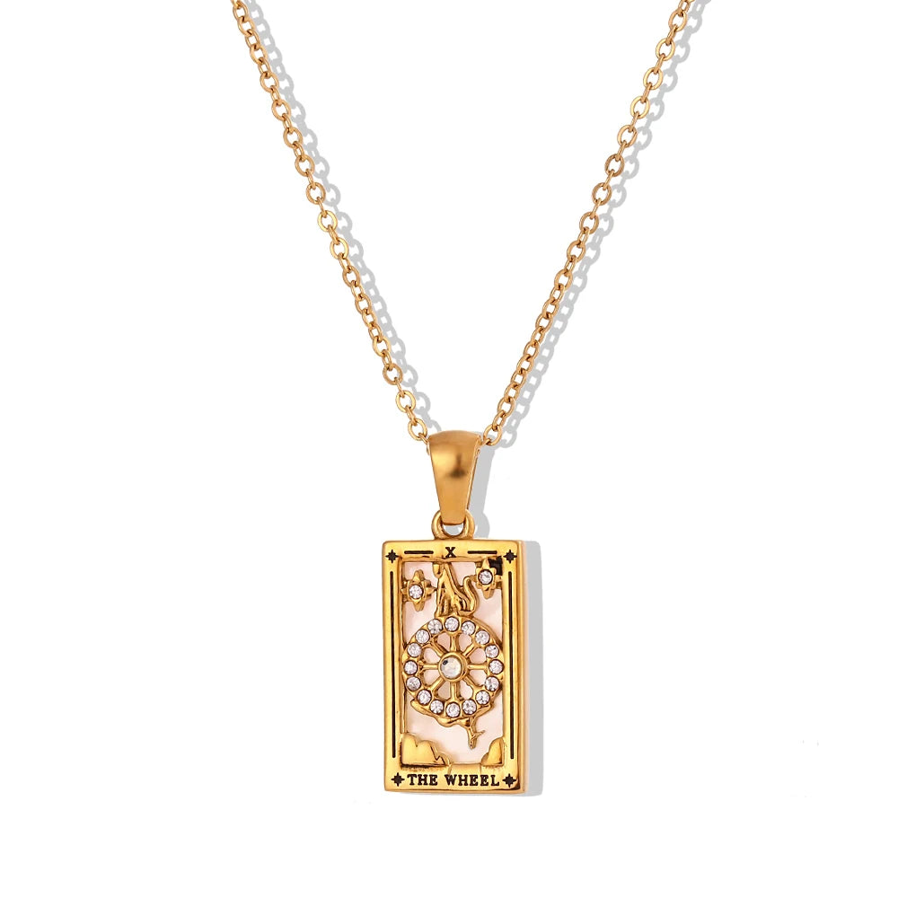 Collares "Tarot Arcana" – Cartas Místicas en Esmalte & Oro