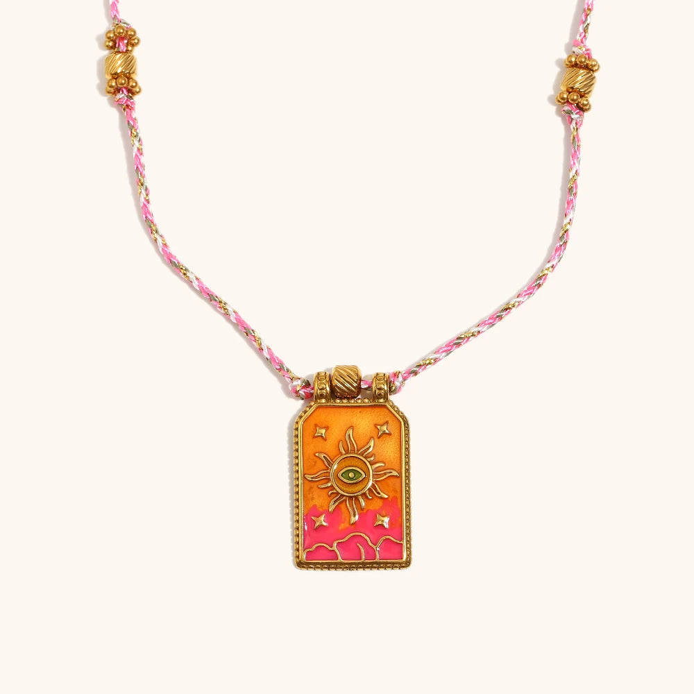 Collares "Sol de Musas" – Amuletos de Esmalte Vintage & Oro 18K