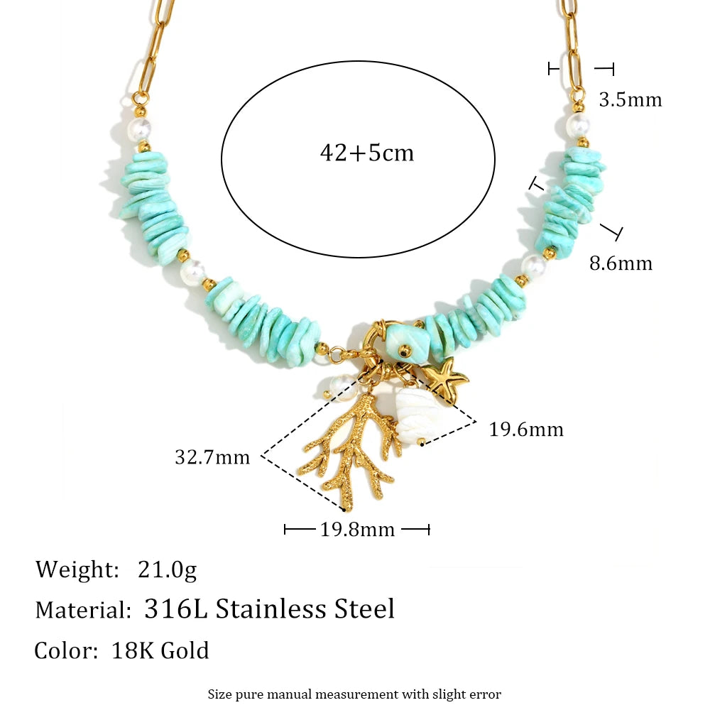 Collares "Ocean Secrets" – Amuletos de Verano en Oro 18K & Acero